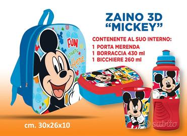 Zaino Scuola Topolino Disney 3D Incluso Accessori