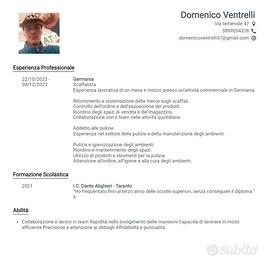 Scaffalista, Pulizie,Nuove esperienze