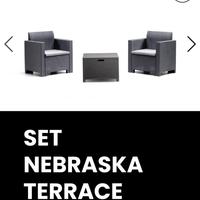 Set 2 poltrone e tavolino per esterno