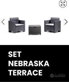 Set 2 poltrone e tavolino per esterno