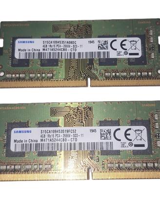 RAM DDR4 8GB (2x4GB) SODIMM 2666Mhz marca Samsung