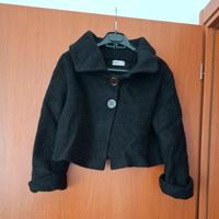 Cappotto corto crop in lana cotta, tg. M