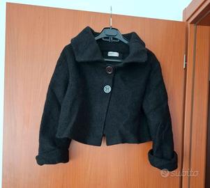 Cappotto corto crop in lana cotta, tg. M