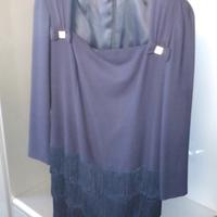 Abito bleu con frange tg.46 o 48