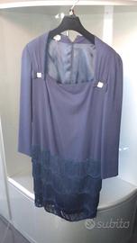 Abito bleu con frange tg.46 o 48