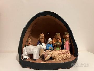 Presepe artigianale peruviano in terracotta