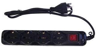 Multipresa elettrica 4 prese shuko + 8 biv. + int.
