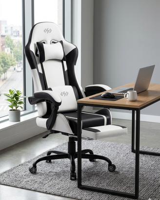 SEDIA GAMING allungabile con cuscino massaggio USB