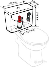 Cassetta scarico WC posizione bassa appoggio nuova