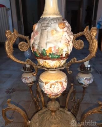 Lampadario in ceramica lavorato