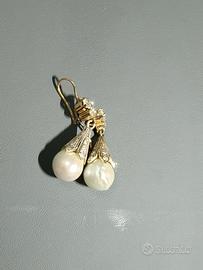 orecchini con diamanti e perle 