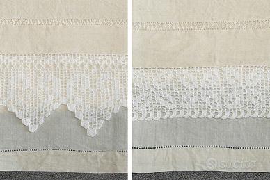 Asciugamani di lino VINTAGE FATTI A MANO CON PIZZO