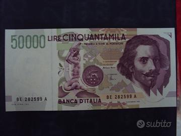 cartamoneta lire 50000 bernini 2 tipo