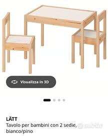 Tavolino bambini Ikea Lätt con sedie