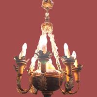 coppia di lampadario a sei braccia