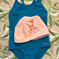 Costume piscina e cuffia bambina