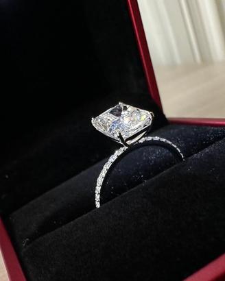 Anello Oro Bianco 14K Diamante 3.01 ct IGI VS1