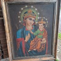 vecchio quadro "RELIGIOSO" TELA 60X75 CM 