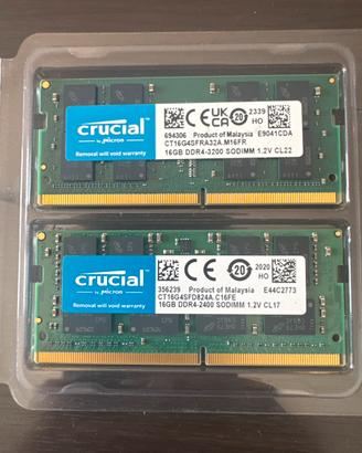 Pz 2 Ram 16GB della Crucial