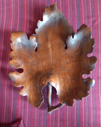 opera foglia in legno