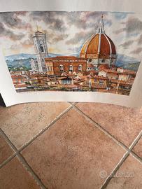 2 acquarelle di Firenze originali
