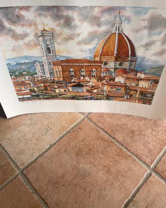 2 acquarelle di Firenze originali