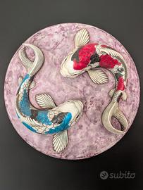 Scultura carpe yin yang
