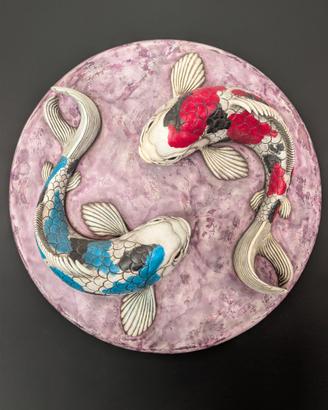 Scultura carpe yin yang