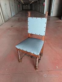 Sedia intagliata rinascimento in legno massello