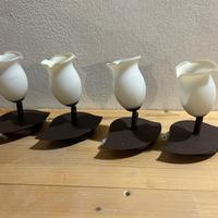 Applique camera da letto in ferro e vetro