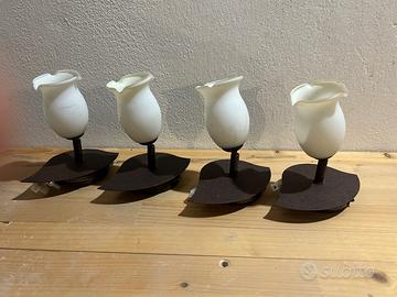 Applique camera da letto in ferro e vetro