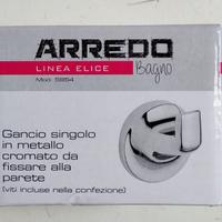 Gancio singolo in metallo cromato nuovo