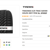Pneumatici Tracmax A/S Trac Saver 245/45 ZR17 99W