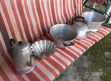 PENTOLE VINTAGE IN ALLUMINIO N.5 PEZZI