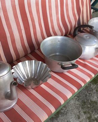 PENTOLE VINTAGE IN ALLUMINIO N.5 PEZZI