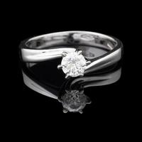 SOLITARIO ANELLO IN ORO BIANCO 18 KT 750 BRILLANTE