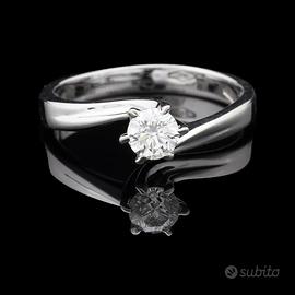 SOLITARIO ANELLO IN ORO BIANCO 18 KT 750 BRILLANTE
