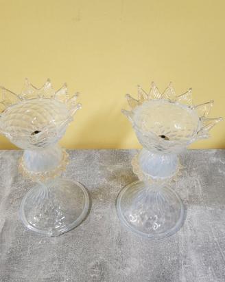 LAMPADA TAVOLO ABAT-JOUR VETRO MURANO TURCHESE