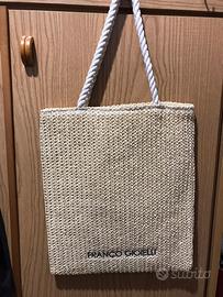 Borsa shopper Franco Gioielli rafia beige