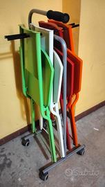 sedie pieghevoli con portasedie