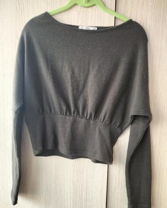 maglione verde scuro corto