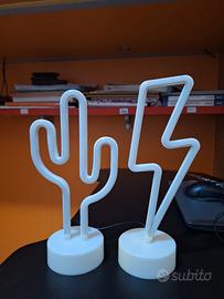 lampade a led gialla(fulmine) e verde( cactus)