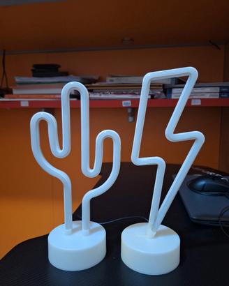 lampade a led gialla(fulmine) e verde( cactus)