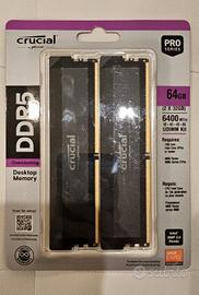Crucial Pro DDR5 64GB (2x32GB) 6400MHz nuovo
