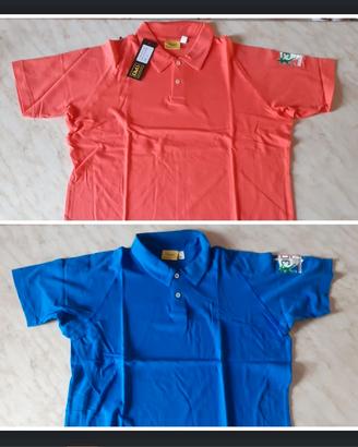 2 Polo Kines blu e rosa papavero taglia XL
