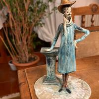 Statuetta ceramica firmata G. Duso vintage