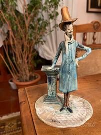 Statuetta ceramica firmata G. Duso vintage