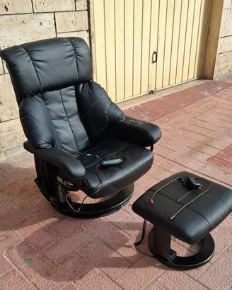 POLTRONA+POUF MASSAGGIANTE CON RISCALDAMENTO.
