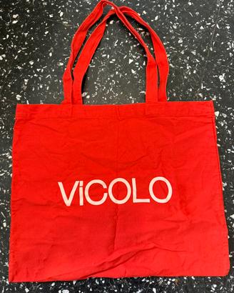 Borsa tote / Shopper in tela rossa - Vicolo