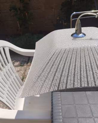 Lampadario a sospensione vetro righe cromato E27
